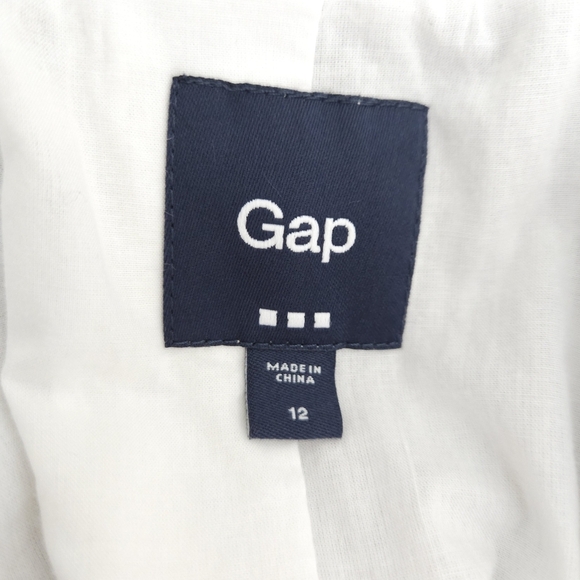 GAP Boyfriend Blazer Gray Striped Seersucker Long Sleeve Button Career Jacket 12 - Picture 5 of 7